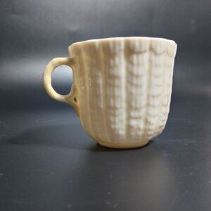 Belleek Ireland Tridacna Demitasse Teacup Cream Textured Collectible Vintage